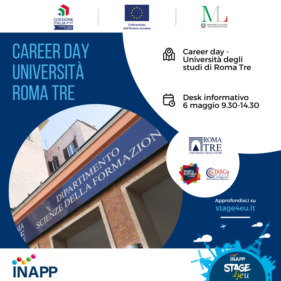 Stage4eu al Career Day Scienze della Formazione dell’Università Roma Tre